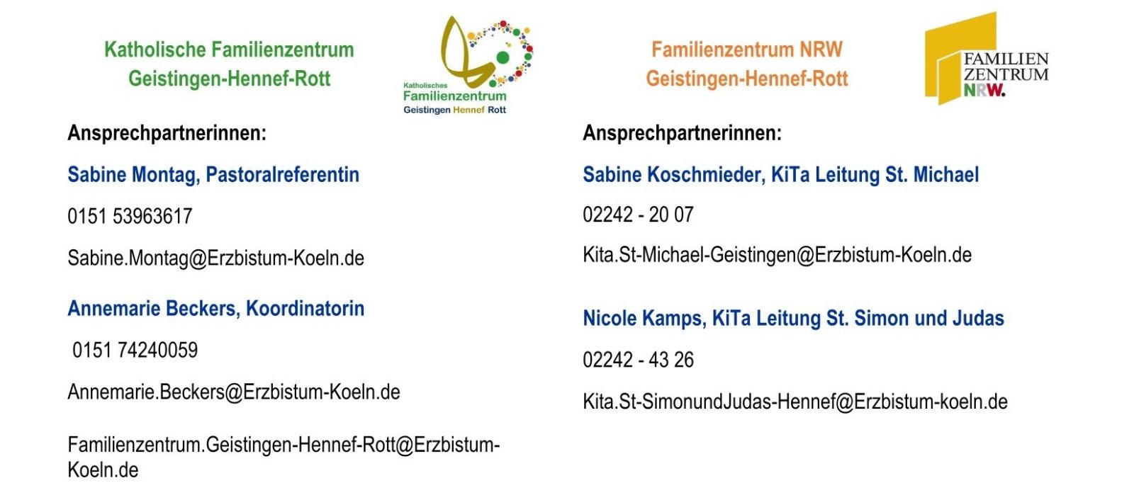 Familienzentren Kontaktdaten (c) Sabine Montag