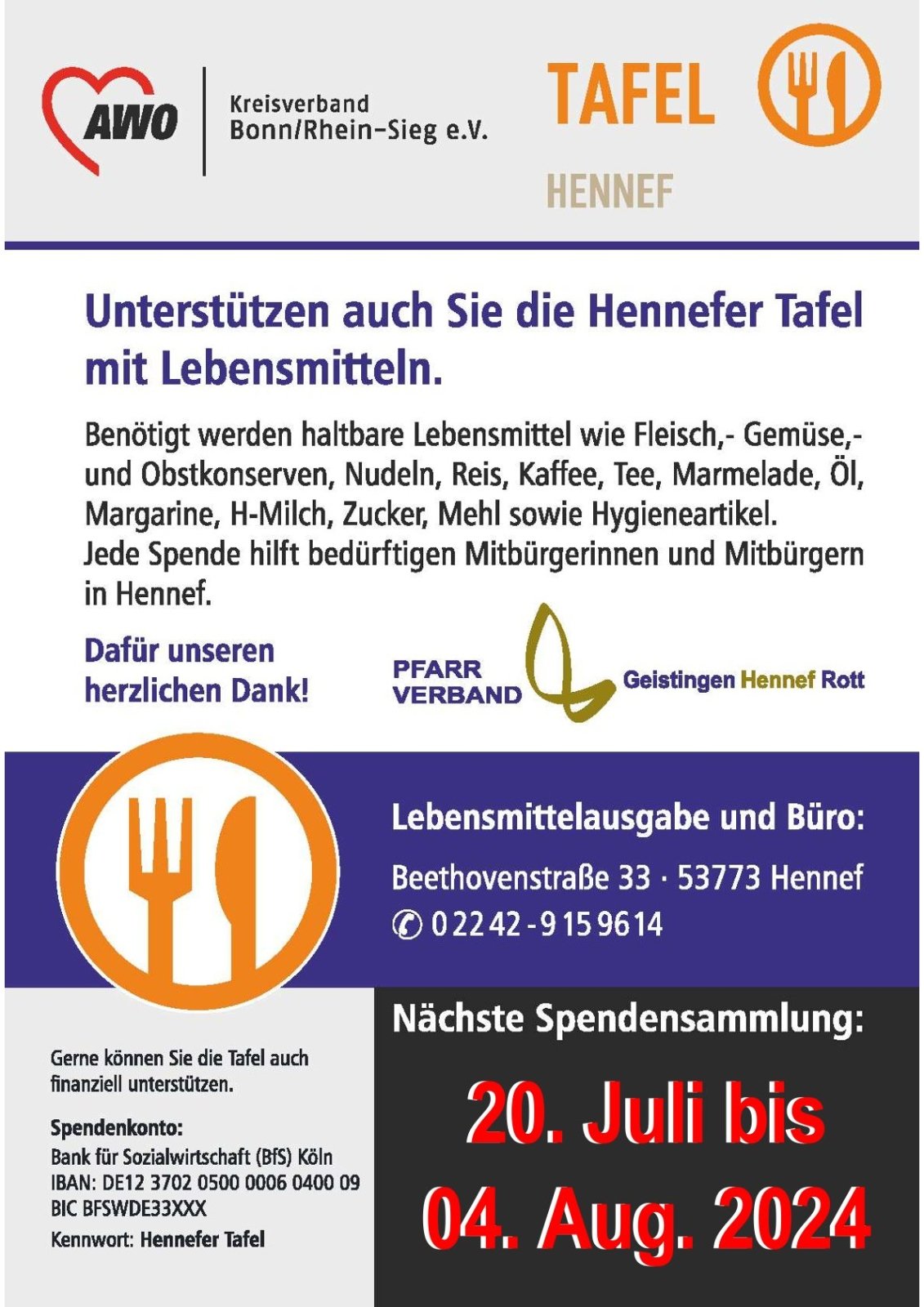 2024-08 Hennefer Tafel Plakat